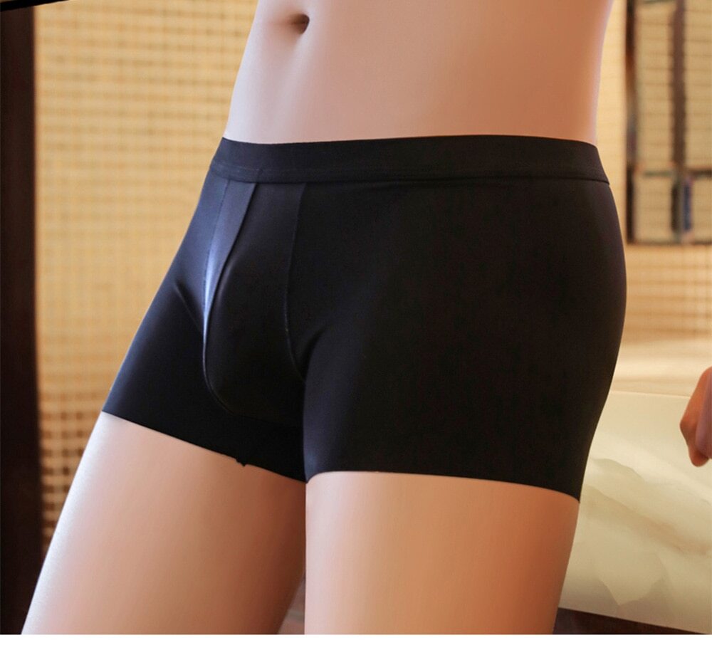 4-Pack Men's Boxer Briefs Soft Ice Silk Elastic Comfort Flex Waist Underwear
