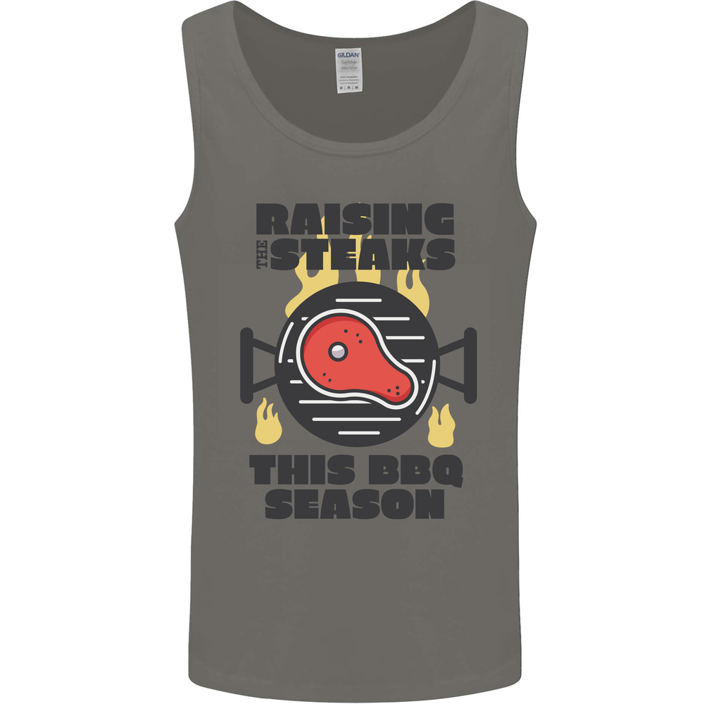 Raising the Steaks Funny BBQ Grill Mens Vest Tank Top