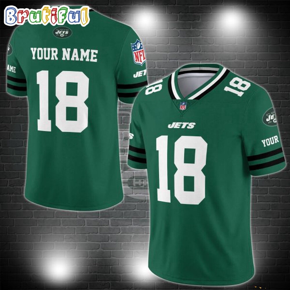 New York Jets Custom Logo Football Jersey Shirt for $39.95