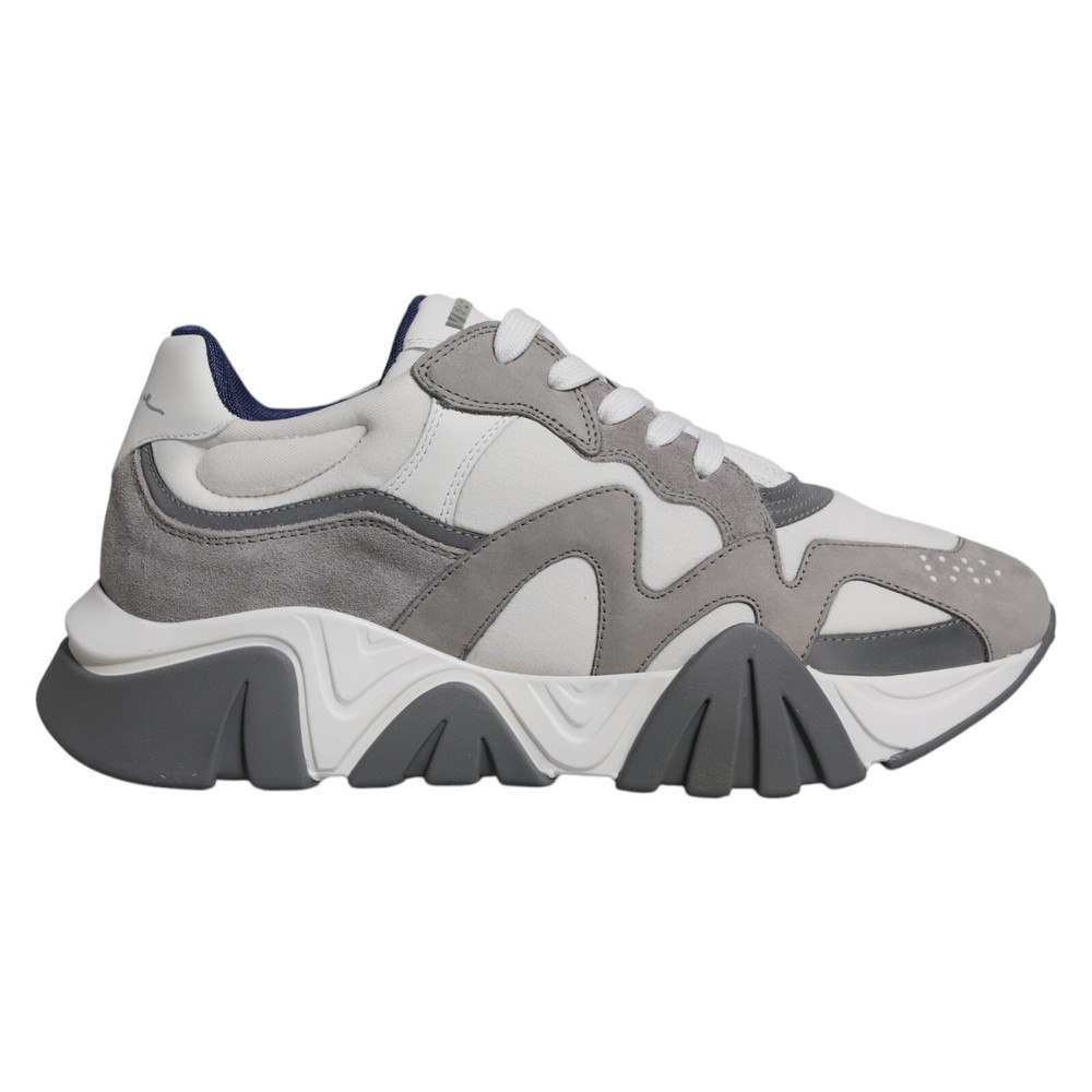VERSACE Squalo Grey Leather Neoprene Low Top Chunky Sneakers EU43 US10 980 USD
