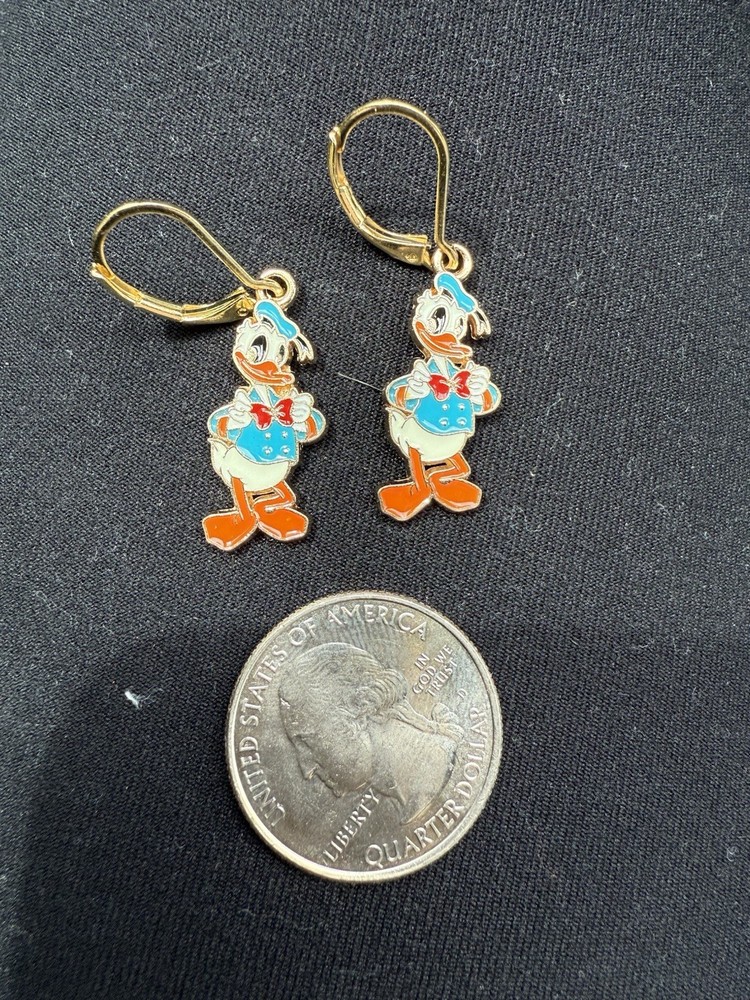 Donald Duck Disney cartoon character fun stud earrings