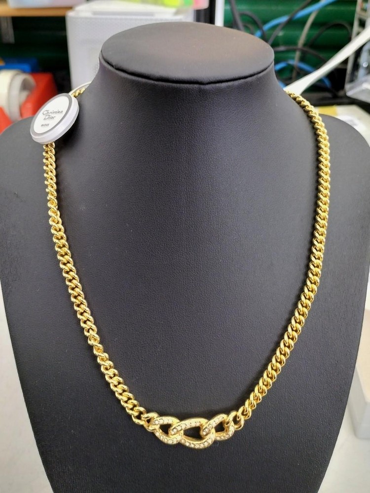 Christian Dior Rhinestone Necklace Y0729 Elegant Jewelry New
