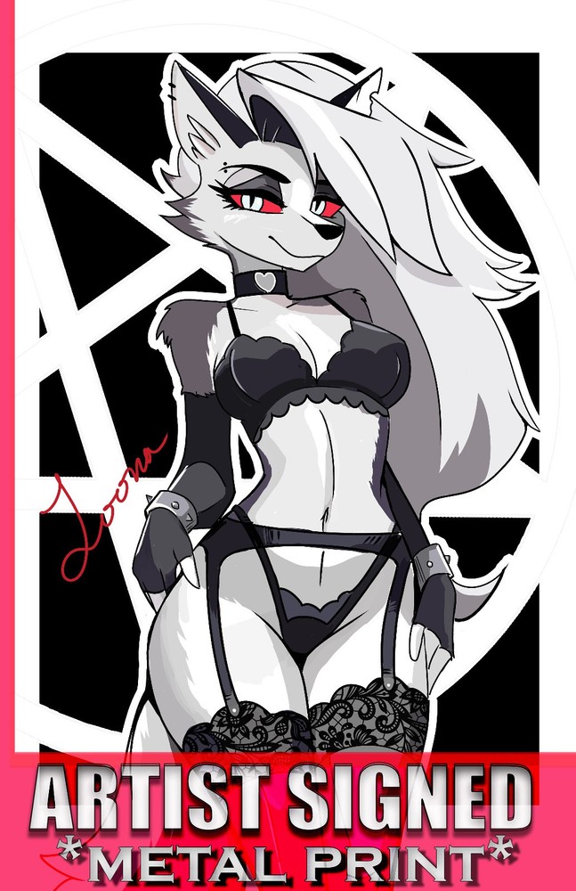 Loona Wolf Lingerie Helluva Boss Furry METAL 11x17 Art Print artist signed