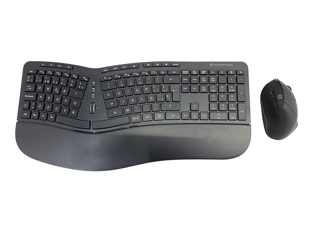 Conceptronic ORAZIO02ES Ergo Wireless Ergonomic Keyboard and Vertical Mouse Set