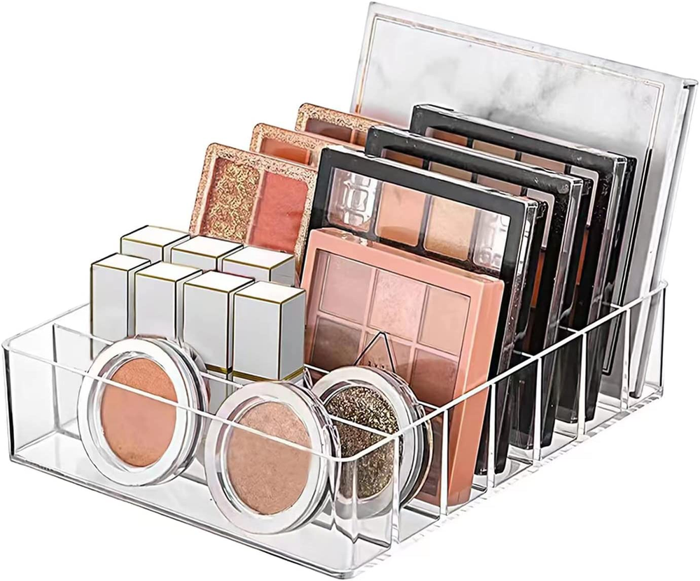 Makeup Organizer for Eyeshadow Palette and Lipstick Organizer, 7 Section Divided