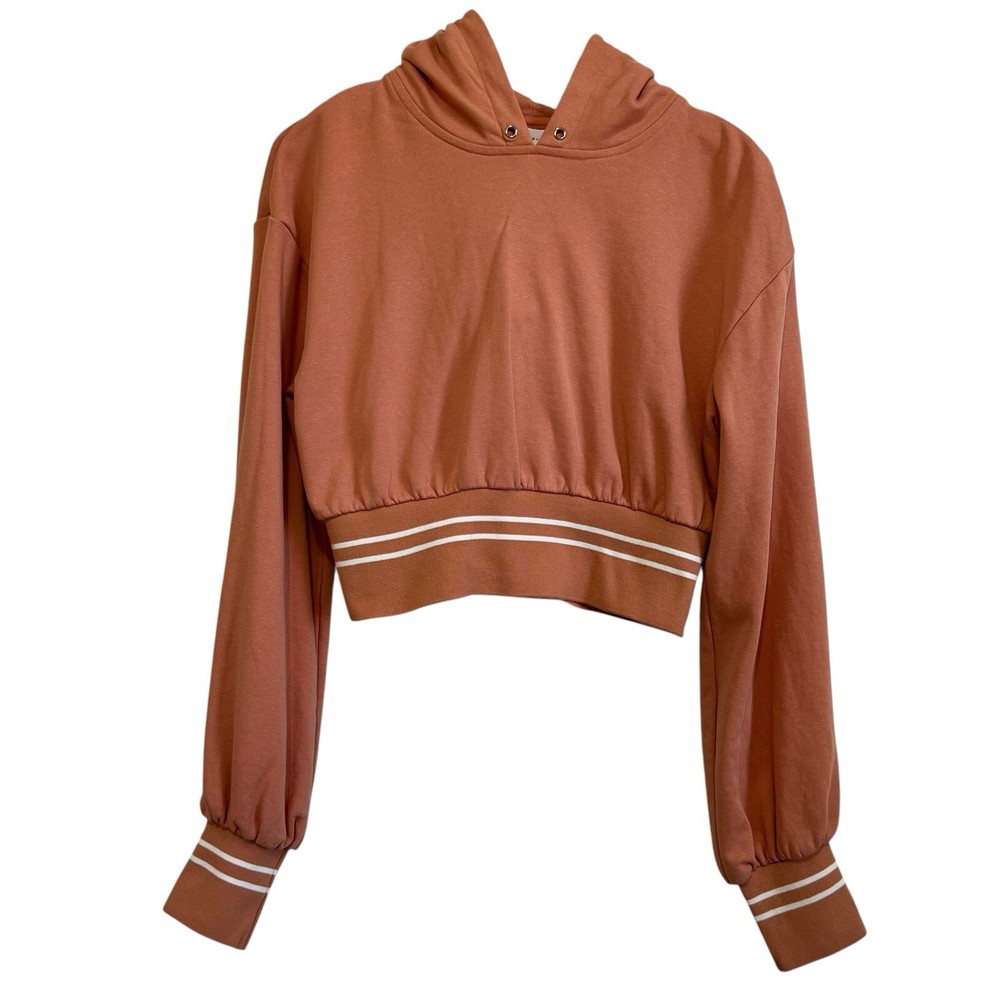 Lovers and Friends Rib Trim Cropped Hoodie in Medium Size