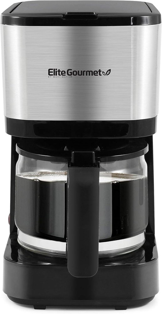 Elite Gourmet 5-Cup Brew & Drip Coffee Maker Pause N Serve Reusable Filter