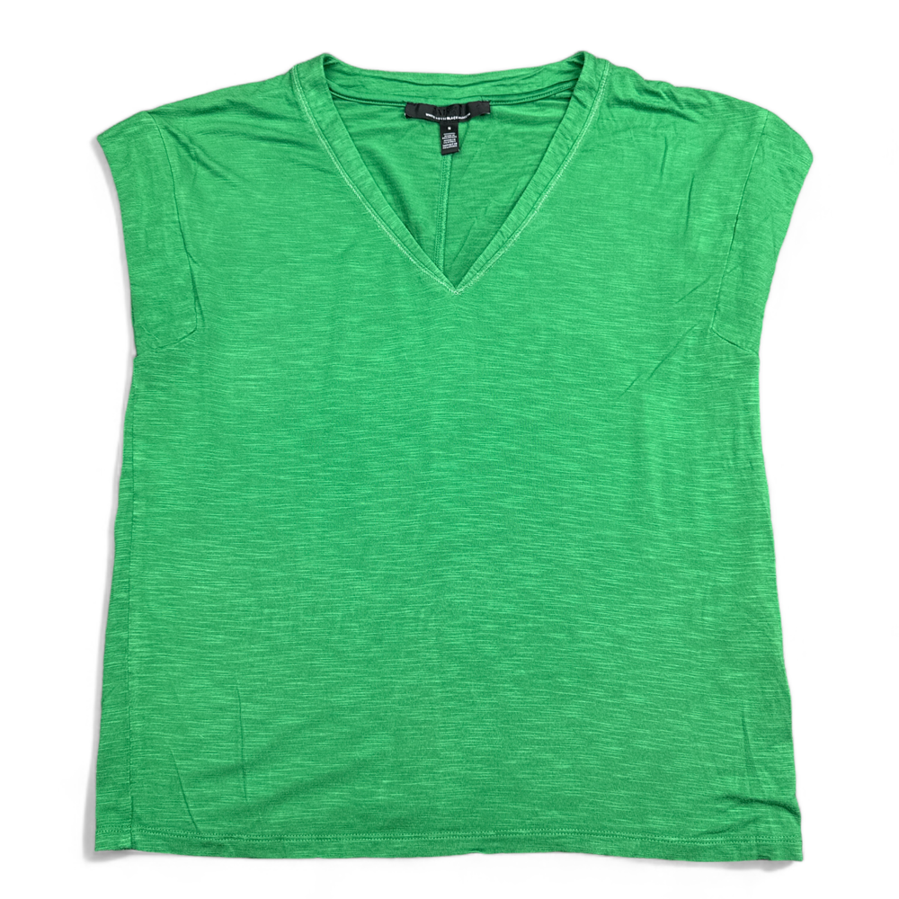 White House Black Market Blouse Top Womens Size Small Green Semi Padded V Neck