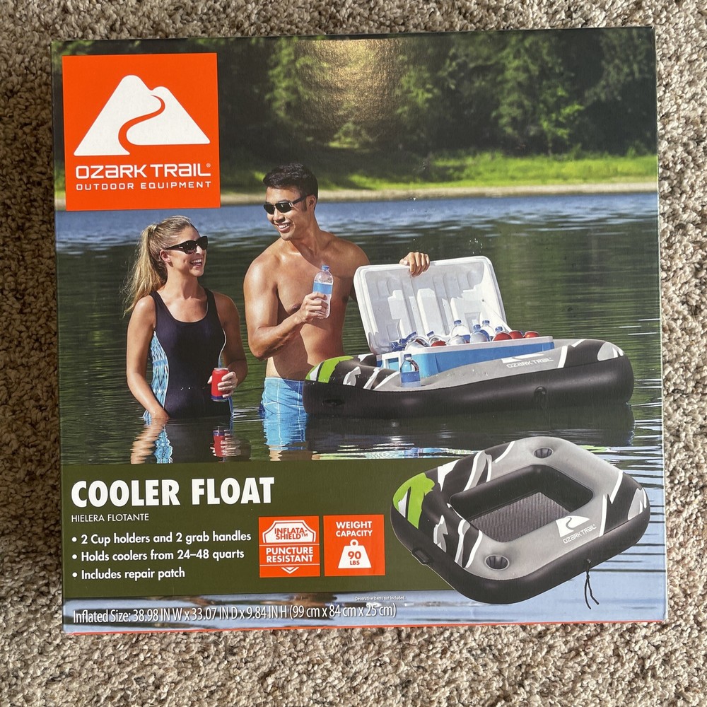 Brand New Ozark Trail Inflatable Cooler Float Holds 24-48 Quart Coolers