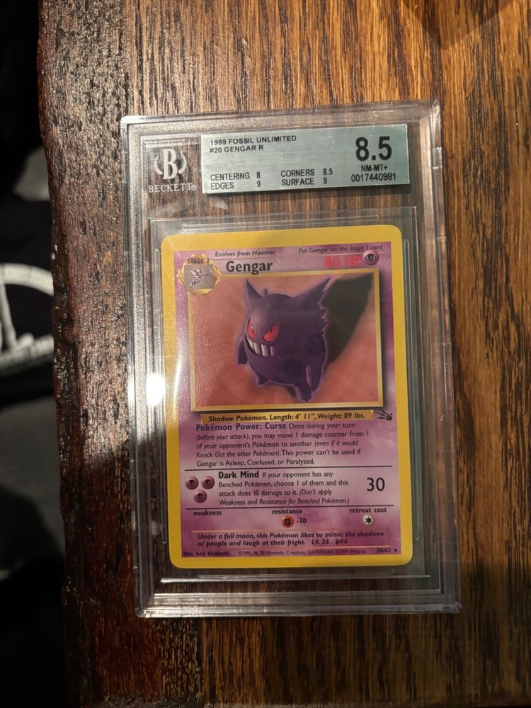 1990 gengar 20/62 Beckett graded 8.5 NM+