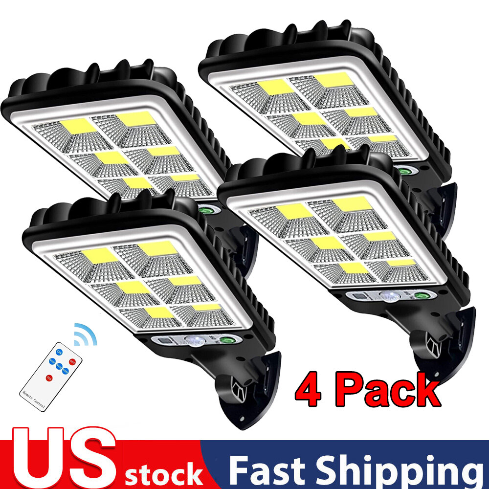 4PCS Solar-Powered LED Wall Lights with Motion Sensor and 3 Brightness Modes