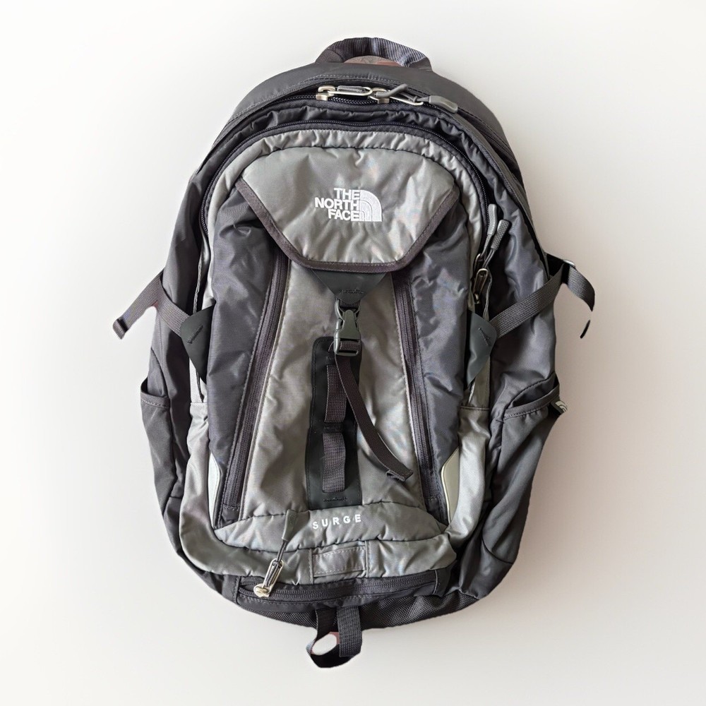 The North Face SURGE Gray Laptop Backpack for Students & Commuters  
