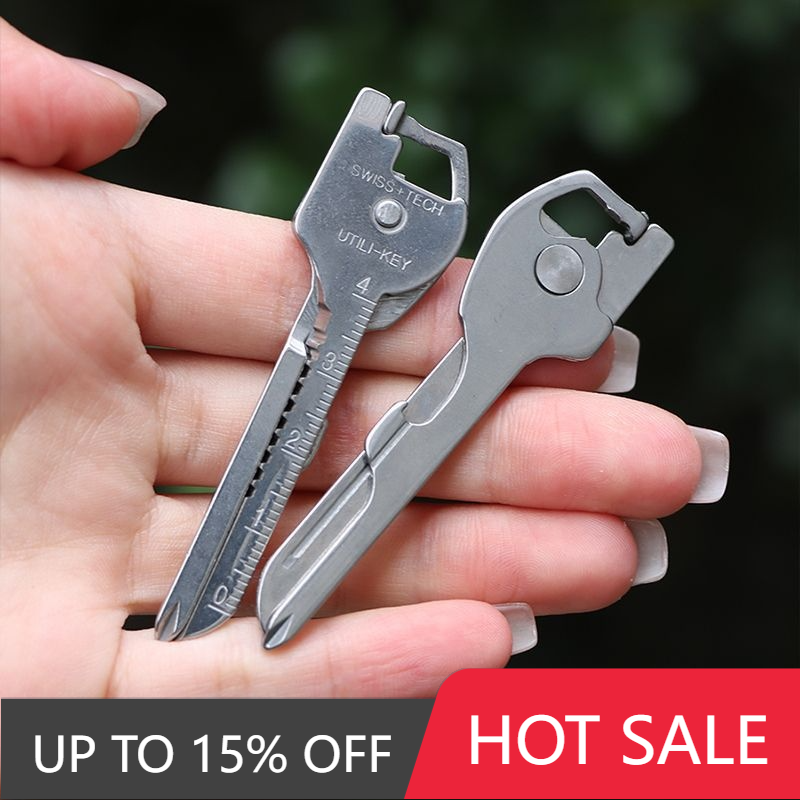 6-in-1 Multi-Tool Keychain with Folding Compact Design  