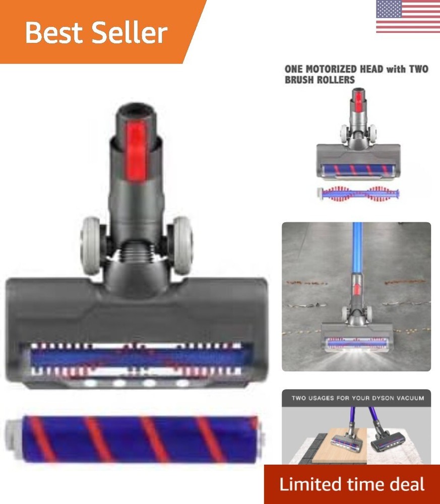 Soft Roller & Bristle Brush Vacuum Attachments for Dyson V7 V8 with LED Headl...