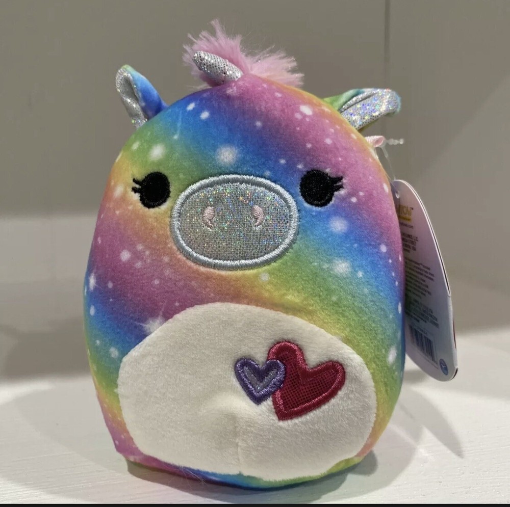 Squishmallows 5 Inch Prim Rainbow Unicorn Plush Valentines Kellytoy NWT-image