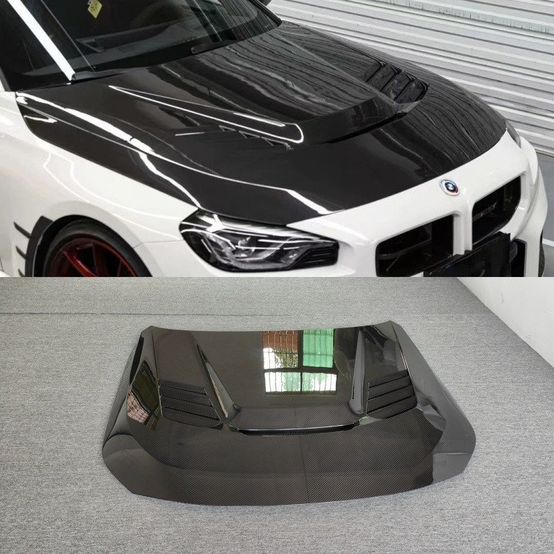 Real Carbon Fiber Front Hood Bonet Scoop Cover For Bmw M2 G87 2023-2026 V Style