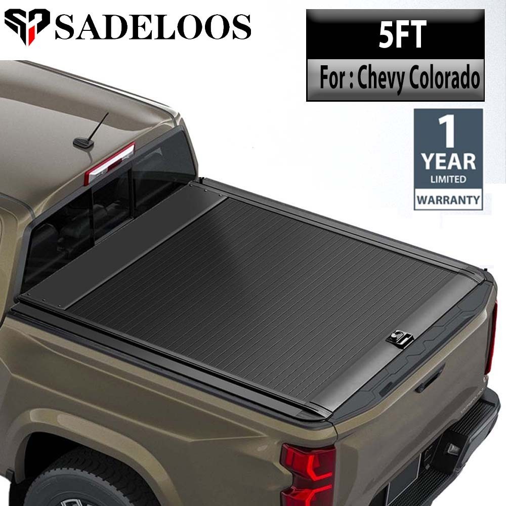 5FT Retractable Truck Hard Bed Cover Tonneau Cover For 2015-2025 Chevy Colorado