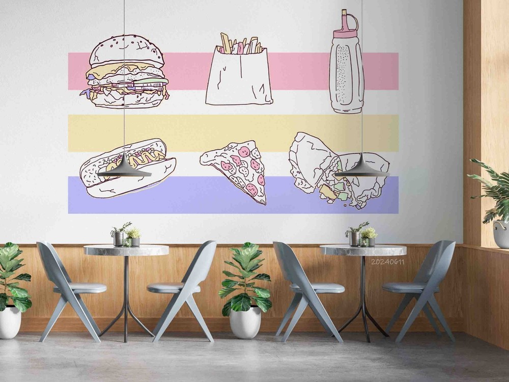 3D Fast Food Illustration Wall Murals Wallpaper Murals Wall Sticker 5