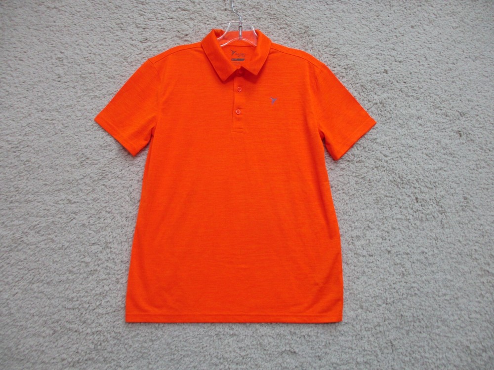Old Navy Polo Shirt Extra Large Youth 14-16 Orange Active Stretch Logo Boys YXL