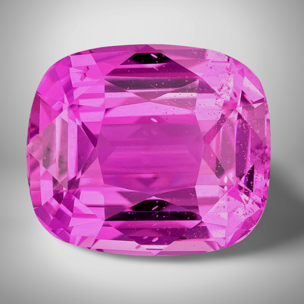 Pink Sapphire Cushion Cut Gemstone 4.50 Cts - 11 mm Lustrous Loose Gem