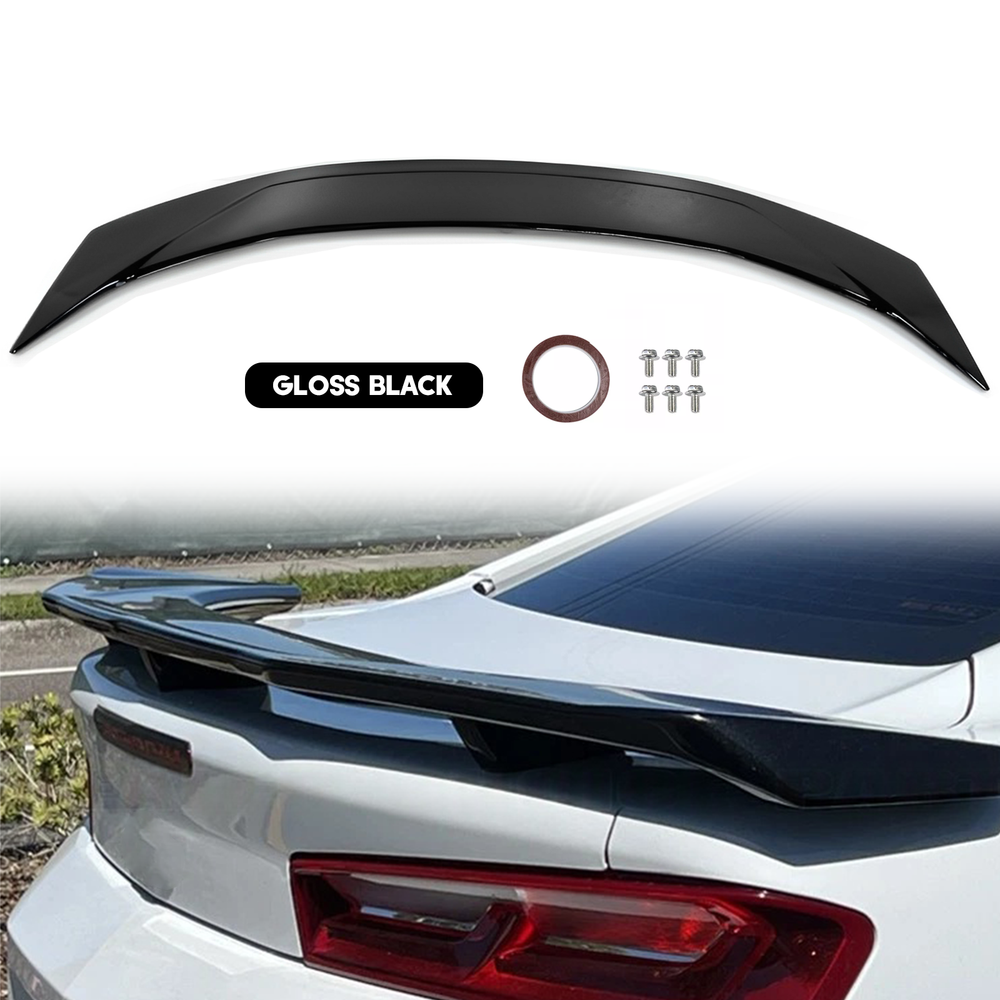 For Chevy Camaro RS SS ZL1 2016-2024 Rear Trunk Spoiler Wing Glossy Black ABS