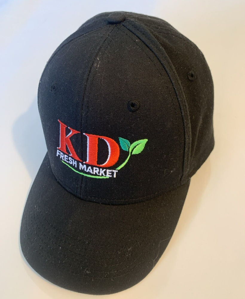 KD Fresh Market Adjustable Unisex Embroidered Cap - Black