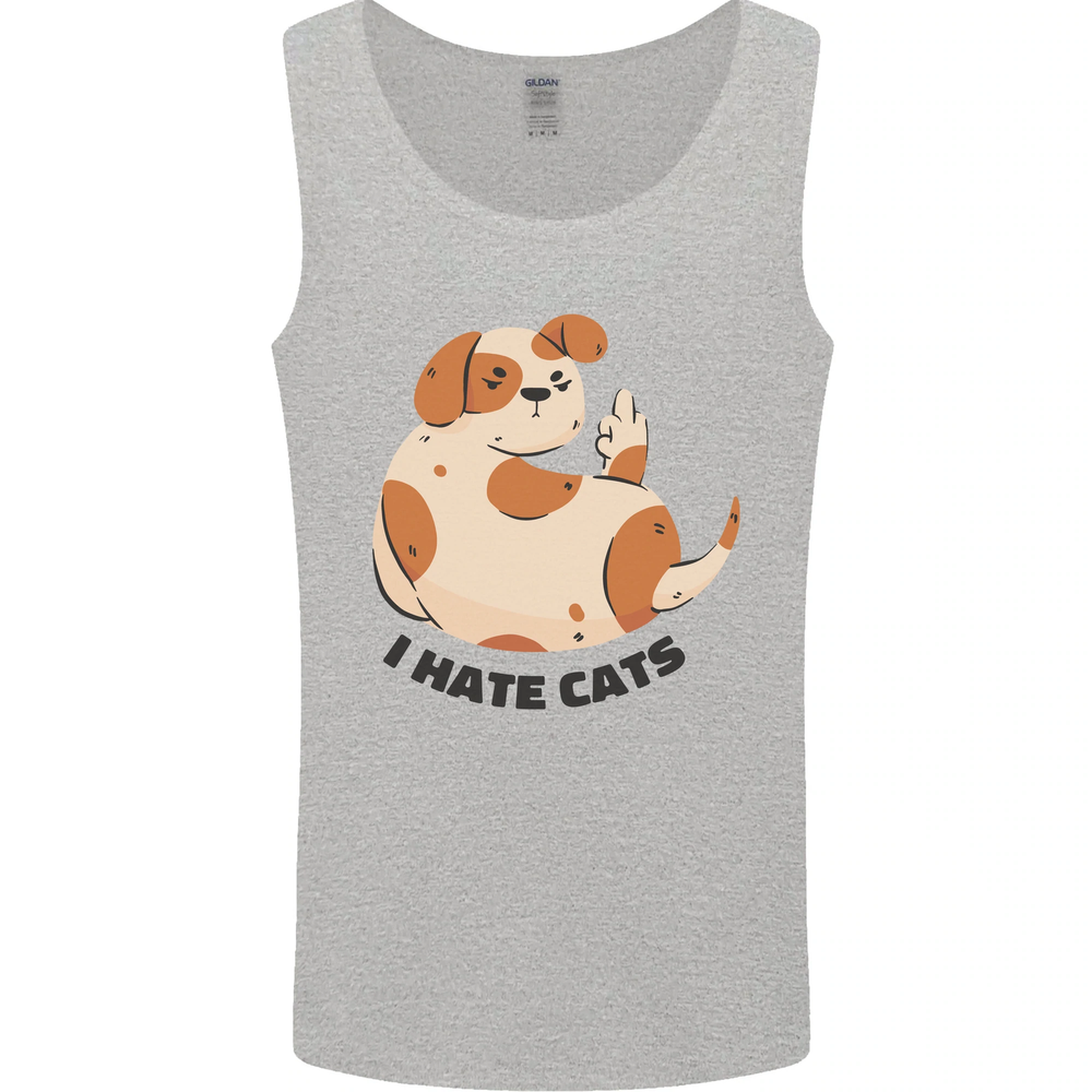 Dog I Hate Cats Funny Mens Vest Tank Top