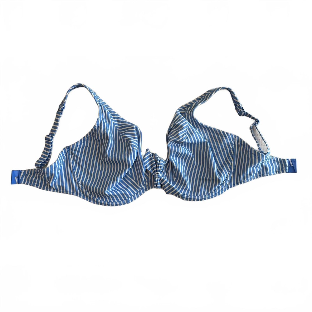 Pre-Owned Freya Swim Beach Hut Underwire High Apex Bikini Top - Blue Moon 36J