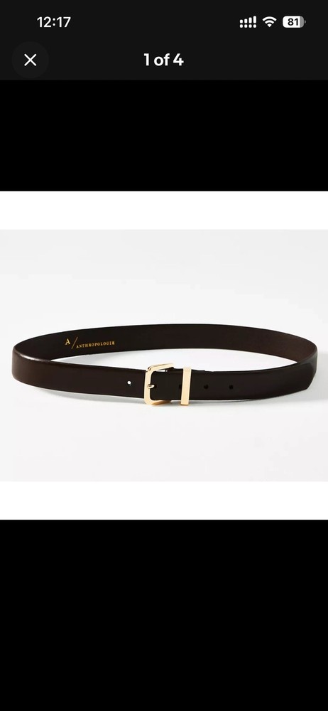ANTHROPOLOGIE Basic Loop Belt Brown Gold -  size SMALL - Brand New