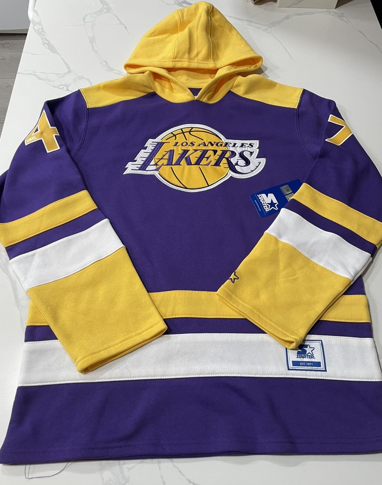 Los Angeles Lakers Starter Men’s Hockey Style Hoodie (Large) Retails For $125