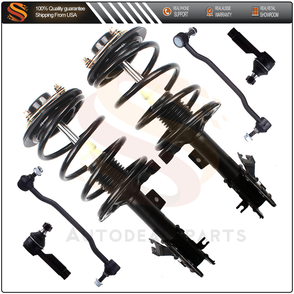 2004-08 Nissan Maxima Complete Strut Assembly Kit with End Links & Tie Rods - 6pc