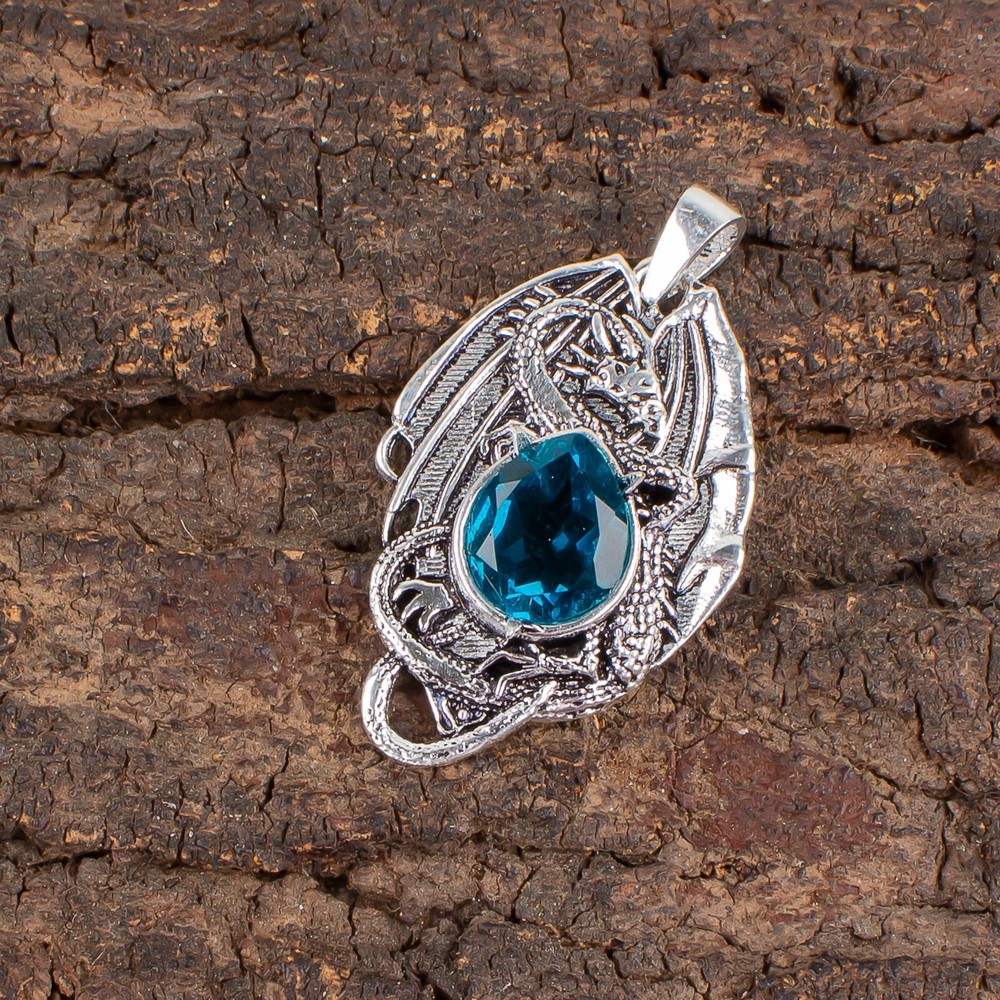 Gift For Her 925 Sterling Silver Natural Apatite Gemstone Jewelry Pendant Boho