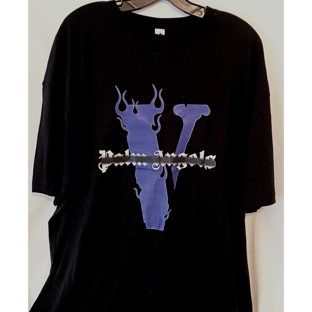 Palm Angels-Inspired Graphic T-Shirt Men's 2XL Black & Purple