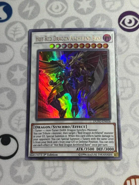Ultra Rare Hot Red Dragon Archfiend Bane DUPO-EN058 Yugioh Near Mint