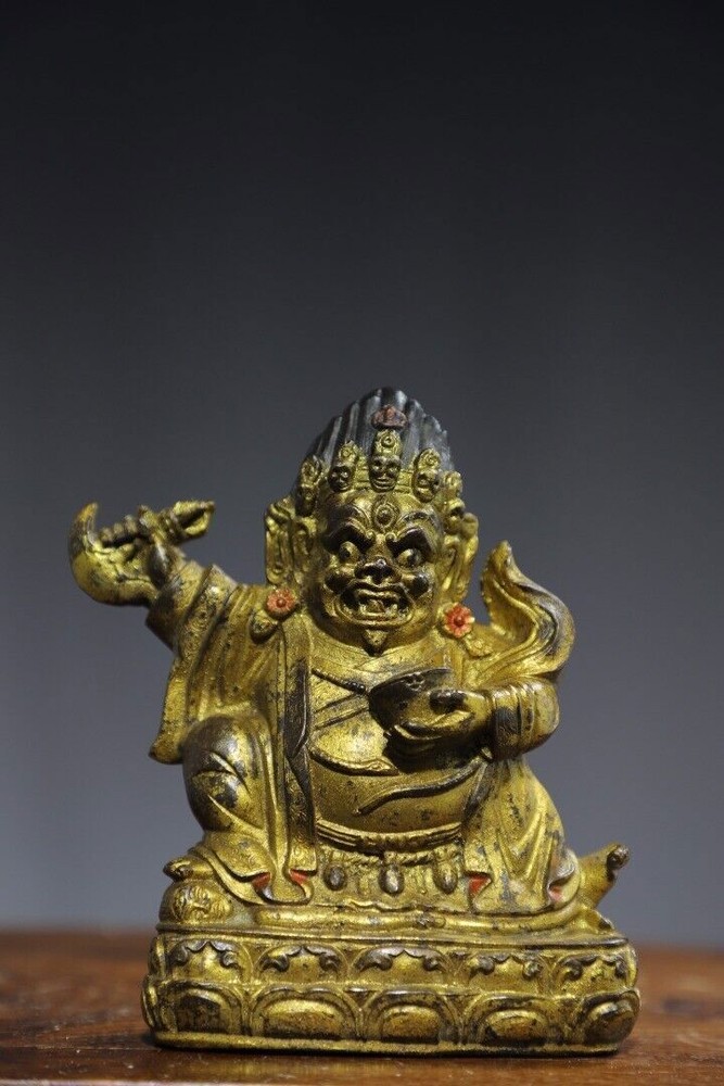 4.7 Antique Tibetan Bronze Gilt Vajrapani Buddha Statue