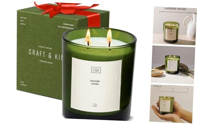 Premium Fall Candle | Christmas Scented Candles for Home | Lavender Woods