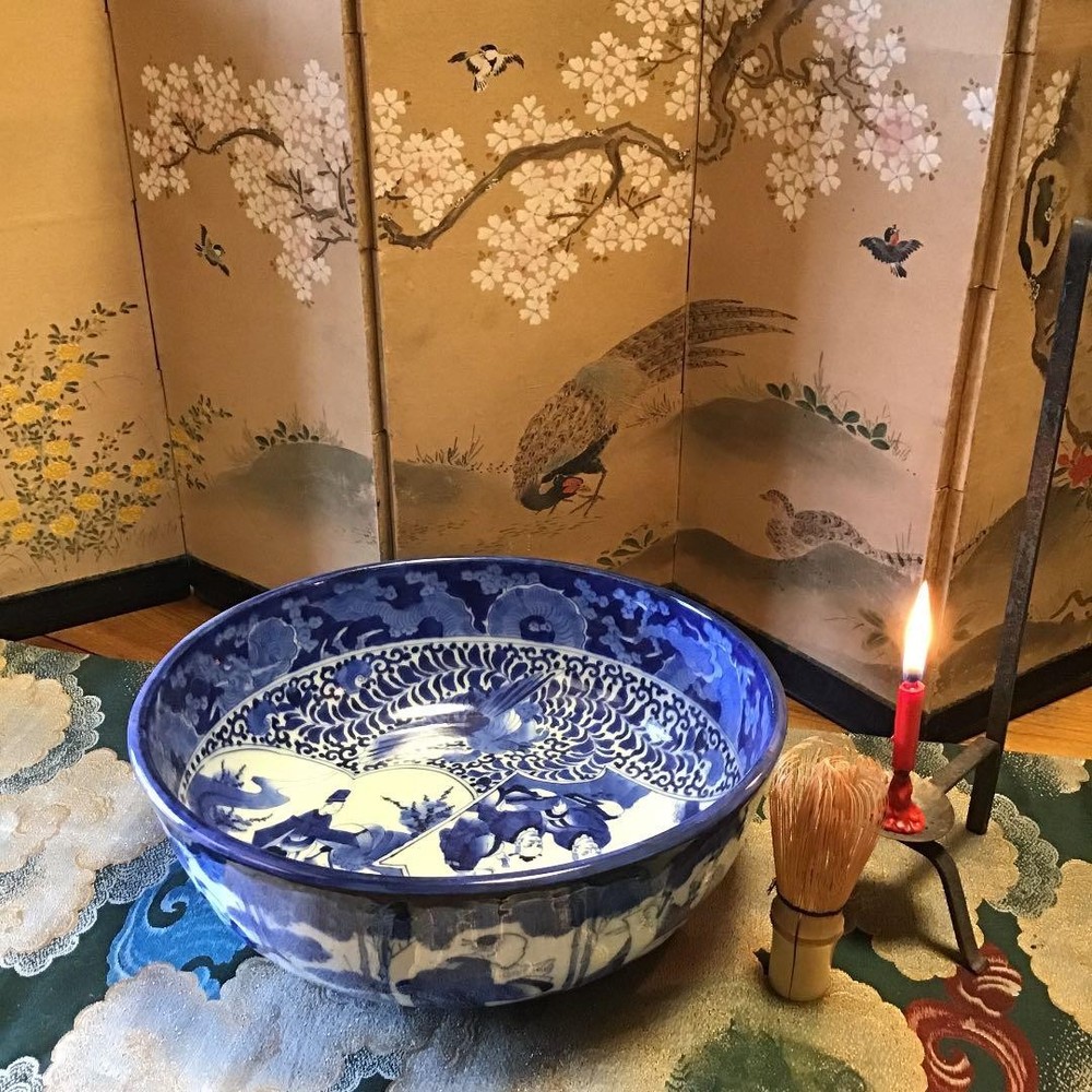 Japanese Kutani Ware 921 Old Imari Dyed Phoenix and Cloud Dragon Bamboo Forest S