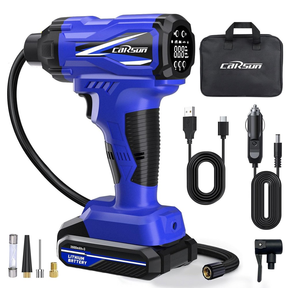 Tire Inflator Portable Air Compressor, Cordless Car Tire Pump with Rechargeab...
