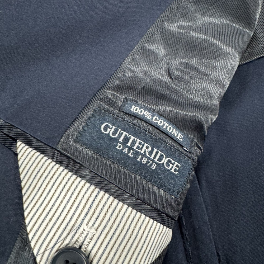 Gutteridge Sport Coat Mens 52 (42) 2 Button unstructured Cotton New Blue