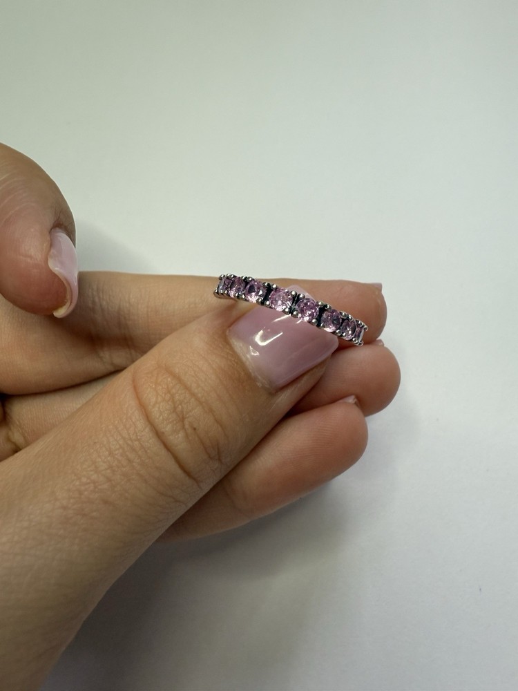 Pandora size 8 pink gemstone ring