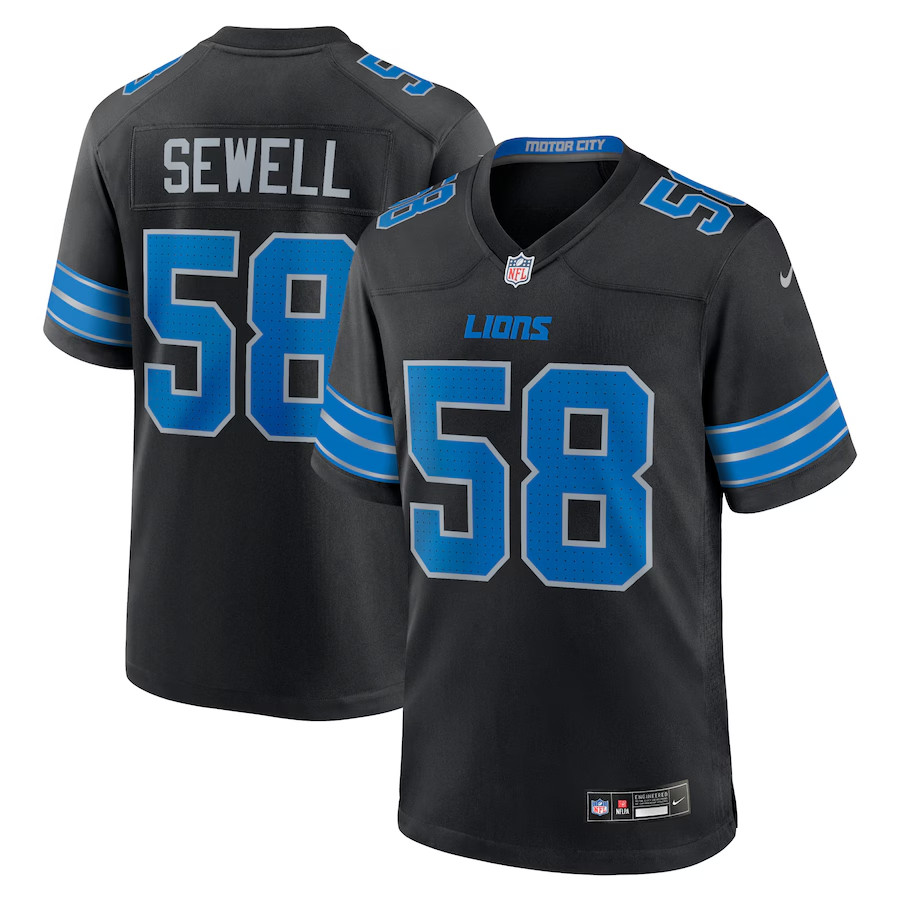 NWT Men's #58 Penei Sewell Black 2nd Alternate Game Stitched Jersey