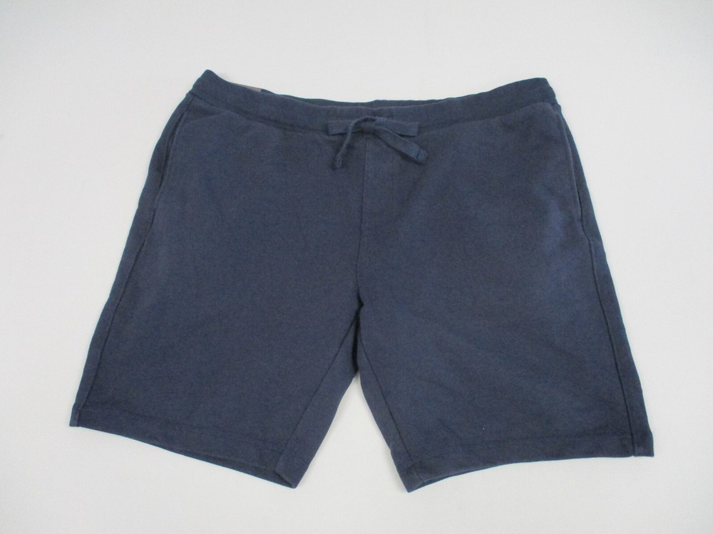 Members Mark Shorts Adult Size XL Blue Solid Stretch Drawstring French Terry-image