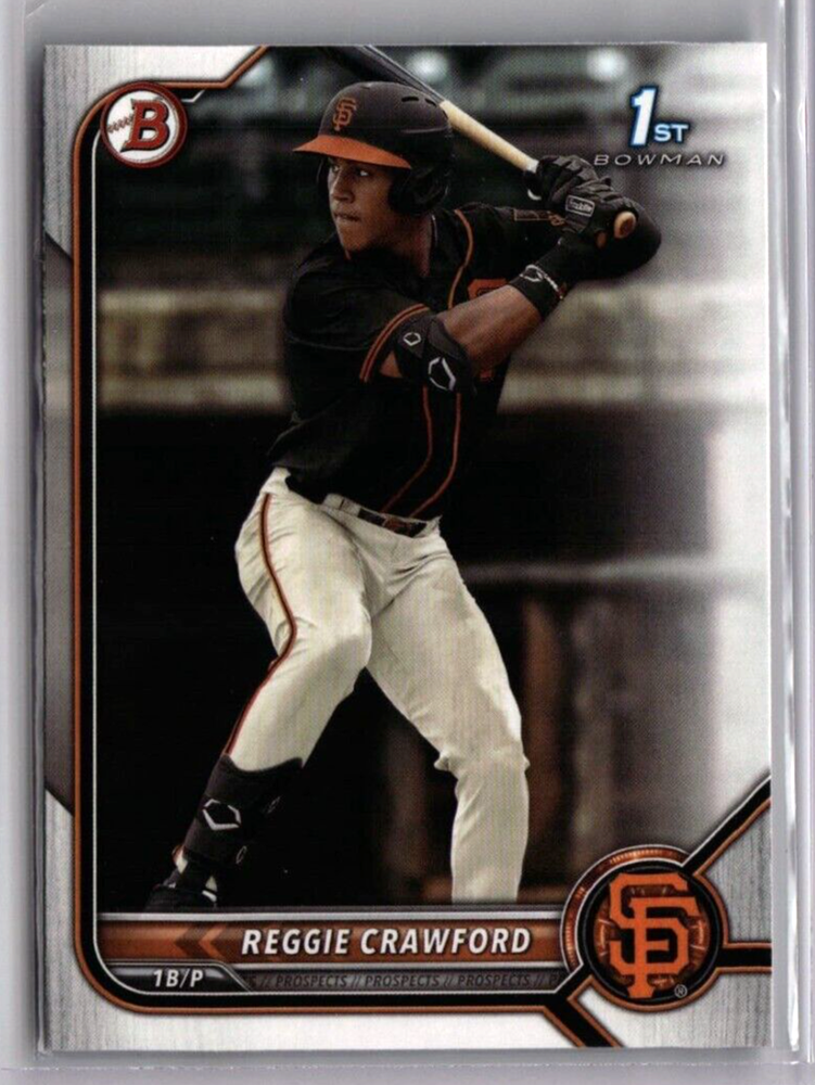 REGGIE CRAWFORD ROOKIE 1ST BOWMAN BASEBALL RC #BD-33 2022 SAN FRANCISCO GIANTS