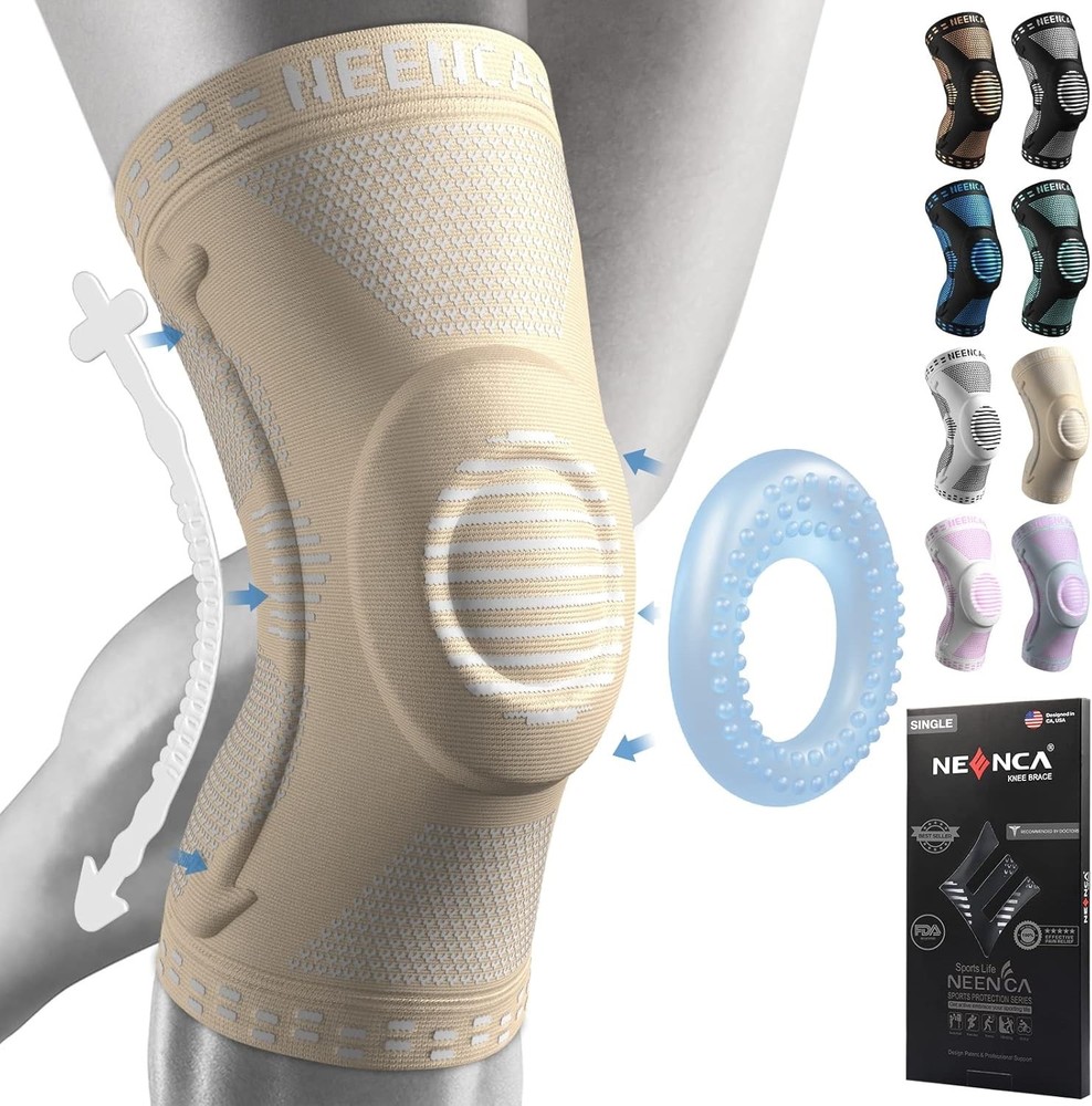Women's & Men's Knee Brace with Patella Pad & Side Stabilizers for Pain Relief & Support