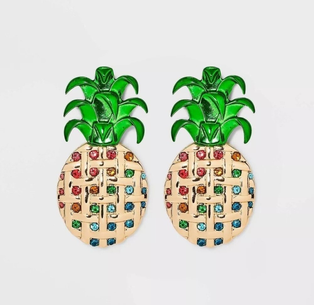 Sugarfix by Baublebar Sweet & Spikey Rainbow Crystal Pineapple Drop Earrings