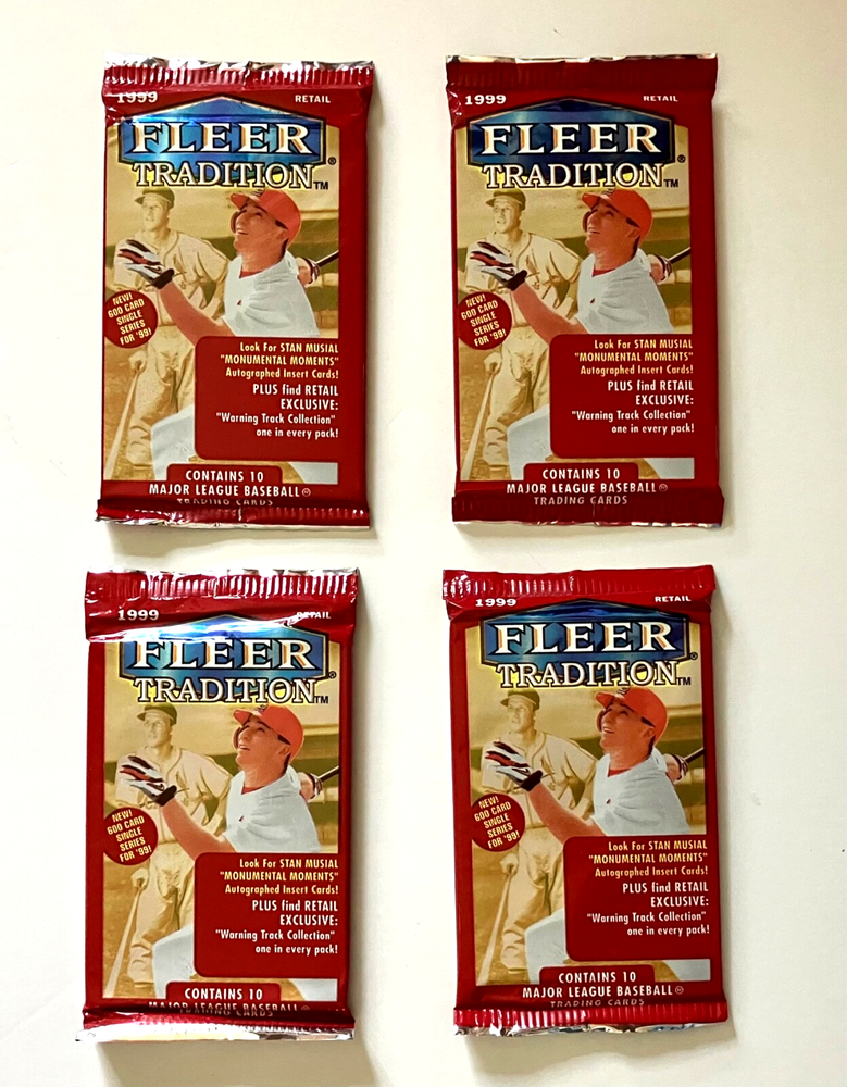 1999 Fleer Tradition Baseball Retail Lot of 4 Packs with Inserts & Parallels