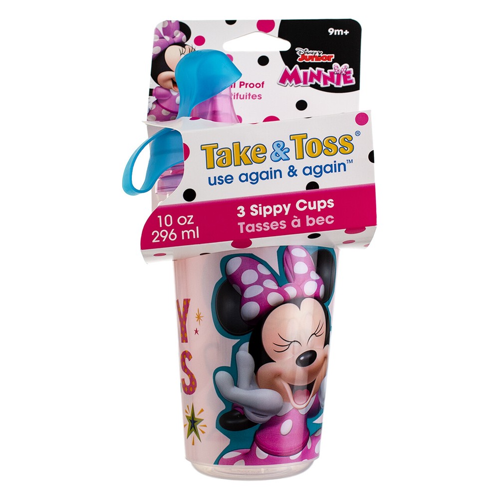 2 Pack The First Years Take & Toss Disney Sippy Cups, Minnie Mouse, 10 oz, 3 Ct