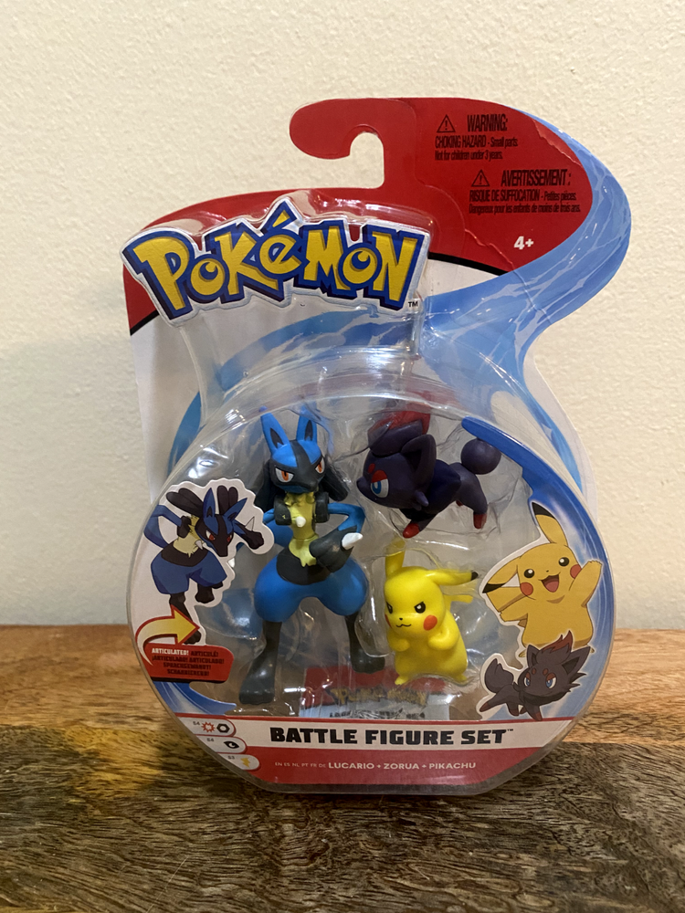 Jazwares Pokemon Battle Figure Set - Lucario Zorua Pikachu Sealed