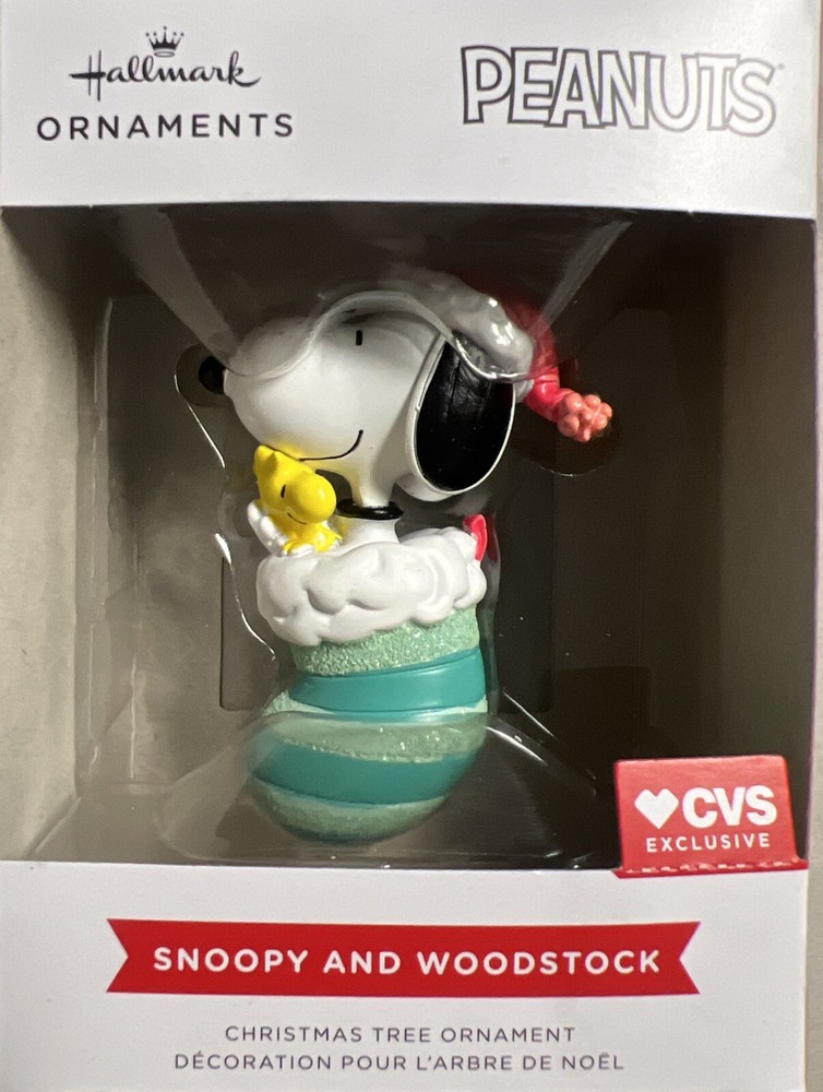 Hallmark 2024 Snoopy and Woodstock Christmas Stocking Ornament CVS Exclusive