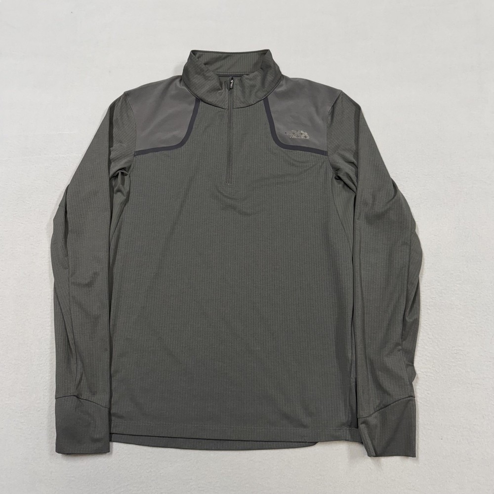The North Face Pullover Mens Small Gray FlashDry-XD 1/4 Zip Long Sleeve Hiking